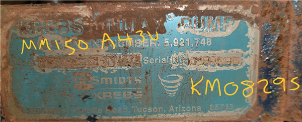 Flsmidth Krebs Millmax Model Mm150 Pump)